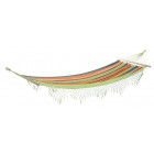 Hamac rayé multicolore avec franges