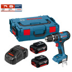 Coffret perceuse-visseuse à percussion GSB 18-2-LI Plus 2 x 3,0 ah + GAL1880CV + L-Boxx 136 Bosch