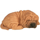 Shar pei dormant en résine 22 cm