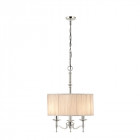Suspension 3 ampoules stanford, nickel, abat-jour beige Suspension 3 ampoules stanford, nickel, abat-jour beige
