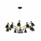 Suspension noire retro 12 ampoules