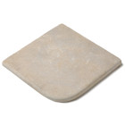 Margelle angle sortant pierre naturelle atlas beige 33x33x3cm bord 1/2 rond (à l'unité)