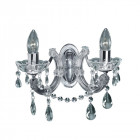 Applique 2 ampoules marie-thérèse, en chrome et cristal