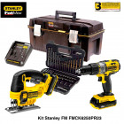 Coffret FMCK6250PR23 perceuse à percussion + scie sauteuse + 2x2,0Ah + chargeur + access. Stanley FatMax