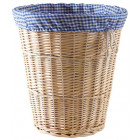 Corbeille à linge en osier tissu vichy