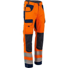 Pantalon de travail Polarisation haute visibilité, multipoches et poches genouillères - Orange/Marine - T38 - LMA - 1679 T38