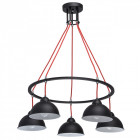 Suspension noire loft 5 ampoules 77 cm