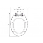 Abattant de WC WC décoratif plastique blanc et vert polypropylène 480 x 360 mm