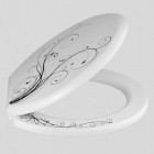 Abattant de WC décoratif plastique blanc et noir polypropylène 480 x 360 mm