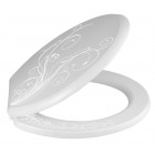 Abattant de WC décoratif plastique blanc sur blanc polypropylène 480 x 360 mm