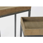 Dessertes avec plateau en bois et métal (lot de 2)