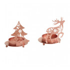 Photophore de noël en métal cuivré (lot de 2)