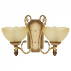 Applique murale marron country 2 ampoules 23 cm