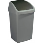 Poubelle grise avec couvercle basculant delta 50 litres
