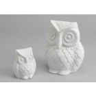 Hiboux déco blancs (lot de 2)