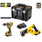 Kit XP234P2 perceuse visseuse à percussion + scie sabre + 2 x 5,0 Ah + chargeur + TSTAK VI DeWalt