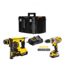Kit DCK288P2T marteau perfo + perceuse visseuse à percussion + 2x5,0Ah + chargeur + TSTAK VI DeWalt