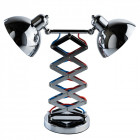 Lampe de table chromée loft 2 ampoules 47 cm
