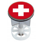 Sanitop-wingenroth bouchon d'évier en métal, motif drapeau suisse, ø 38 mm