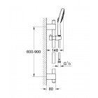 GROHE Power & Soul Cosmopolitan Ensemble de douche Ecojoy diamètre 130 mm 27734000 (Import Allemagne)