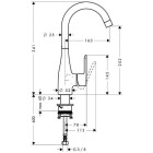 Hansgrohe 14861800 Mitigeur cuisine sportive steel optic