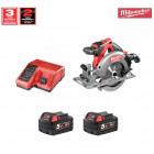 Kit M18CCS55P2-SK scie circulaire M18CCS55-0 + 2 x 5,0 Ah + chargeur Milwaukee