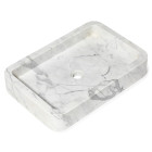 Vasque à poser rectangulaire en véritable marbre blanc carrare 60x40x10 cm