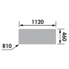 Ewi evier solstice 116x50cm 2 bacs 1 égouttoir blanc