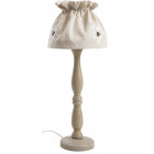 Lampe à poser en bois et coton écru
