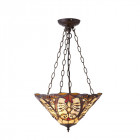 Suspension inversée 41 cm dragonfly beige, verre et métal