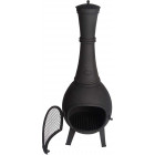 Chauffe-terrasse en fonte avec porte en maille