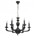 Suspension grise neoclassic 6 ampoules 95 cm