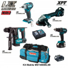 Makita kit mst4m3bl3b (dhr171 + dtd148 + dga504 + dhp480 + 3 x 4,0 ah + dc18rc +  trolley)