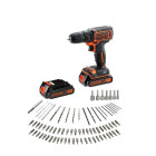 Black & decker perceuse-visseuse bdcdc18bafc 2x18 v li + 80 access