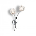 Applique 2 ampoules maple, chrome et verre