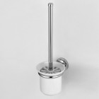 Brosse wc mural avec support chromé réceptacle en verre dépoli Brosse wc mural avec support chromé réceptacle en verre dépoli