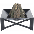 Brasero en acier pieds croisés design noir