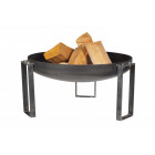 Brasero en acier rond pieds design 60 cm