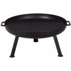 Brasero rond en acier peint 3 pieds fins 80 cm