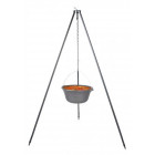 Chaudron en fonte sur trépied