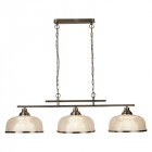 Barre bistrot ii, laiton antique et verre, 3 ampoules