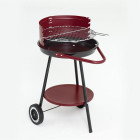 Grill chef by landmann : barbecue charbon 46,5 cm - modèle sphérique avec tablette - coloris noir / rouge