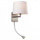 Applique grand avec liseuse, acier brossé