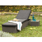 Bain de soleil en résine tressée sardana beige taupe et gris chiné
