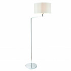 Lampadaire evelyn, chrome, avec abat-jour