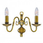 Applique 2 ampoules flemish, en laiton antique