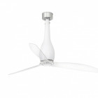 Faro 32001 Ventilateur de plafond sans lumière 128 cm avec moteur DC et télécommande, Blanc