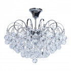Plafonnier chromé crystal 6 ampoules 43 cm