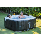 Spa gonflable 4 personnes carré ospazia - jusqu’à 40°c - prêt en 5 minutes - couverture et filtre inclus