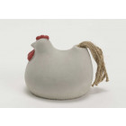 Poule deco en pierre et corde